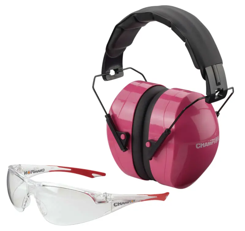 Champion Targets 40624 Eyes Ears Combo 26 dB Over the Head Pink/Black Adult
