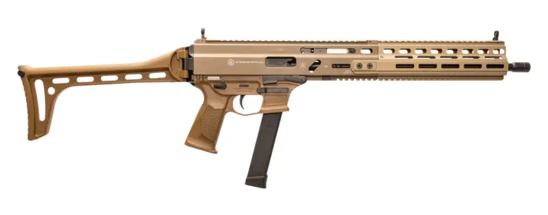 Grand Power 810091158029 Stribog SP9A3G 9mm Luger 16" Black Barrel, Flat Dark Earth Receiver, Polymer Stock Grip