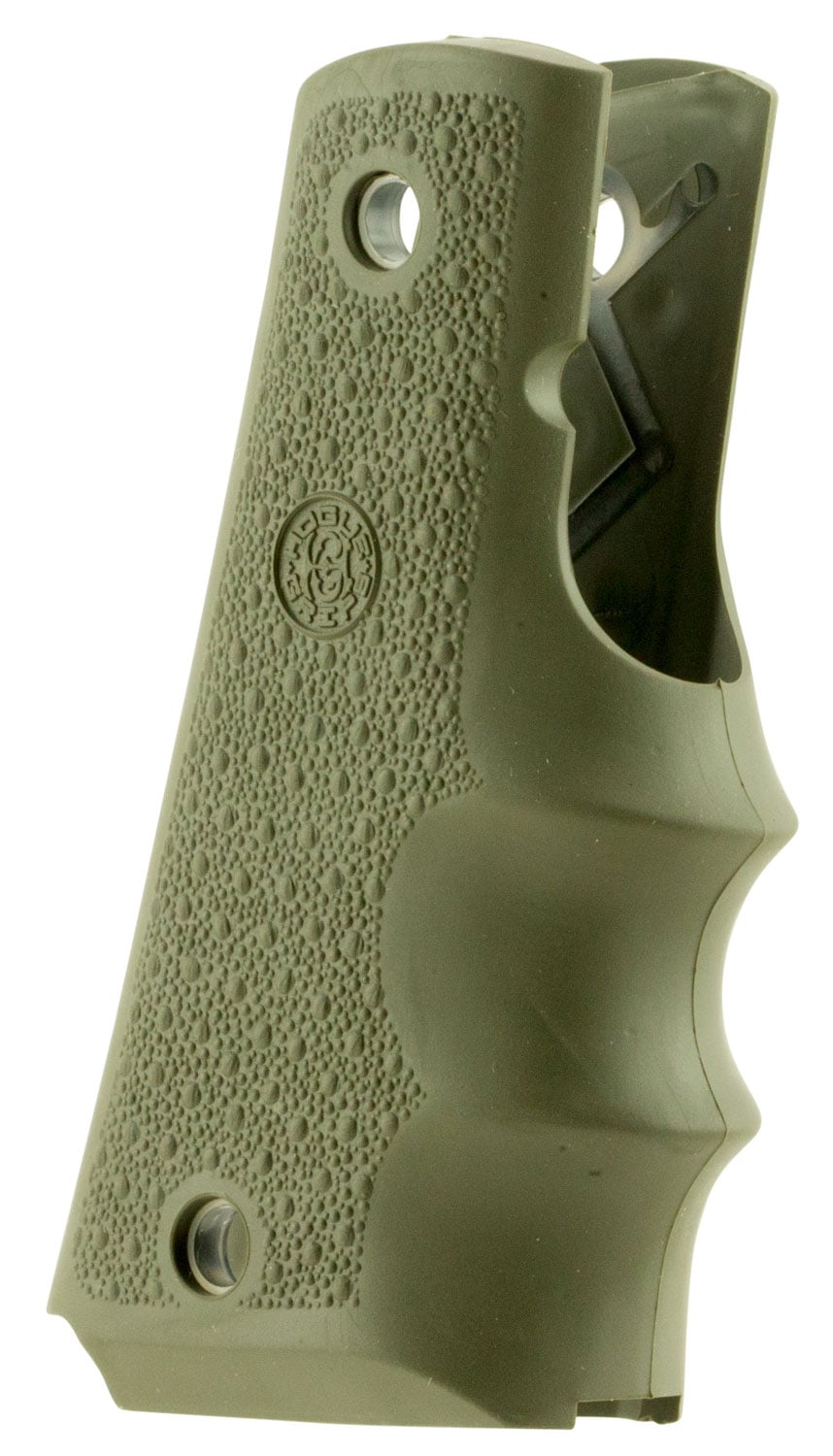 Hogue Grip w/ Finger Grooves for 1911 Government Pistol, Olive Drab Green - 45001