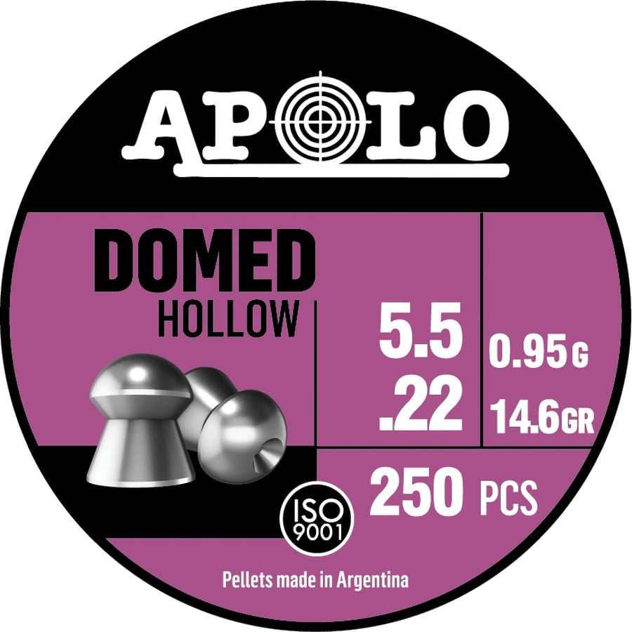 Hatsan USA Apolo Domed Hollow .22 Cal Domed HP Airgun Rifle Pellet, 14.60 gr 250rds