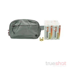 BUNDLE DEAL: Grey Vertx Everyday Fanny Pack 2.0 and 500 Rounds of Ammo - Maxxtech 9mm 115 Grain