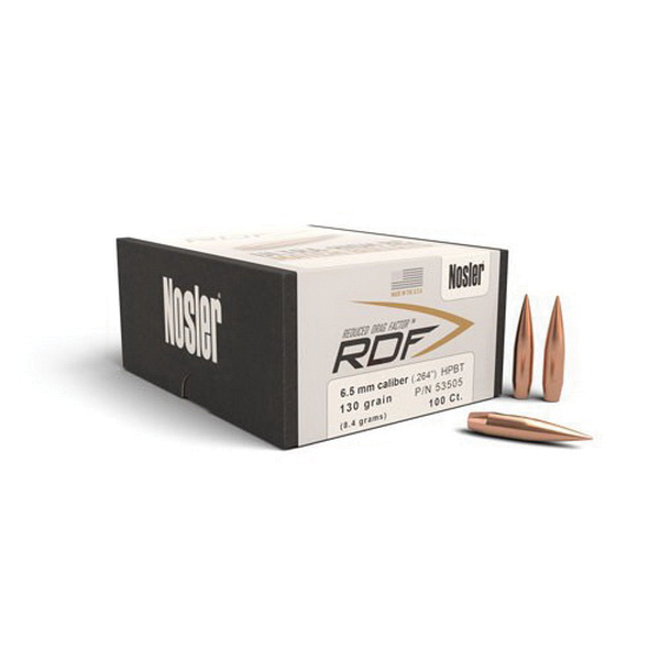 Nosler RDF 6.5mm 130 gr HPBT Rifle Bullet, 100/box - 53505