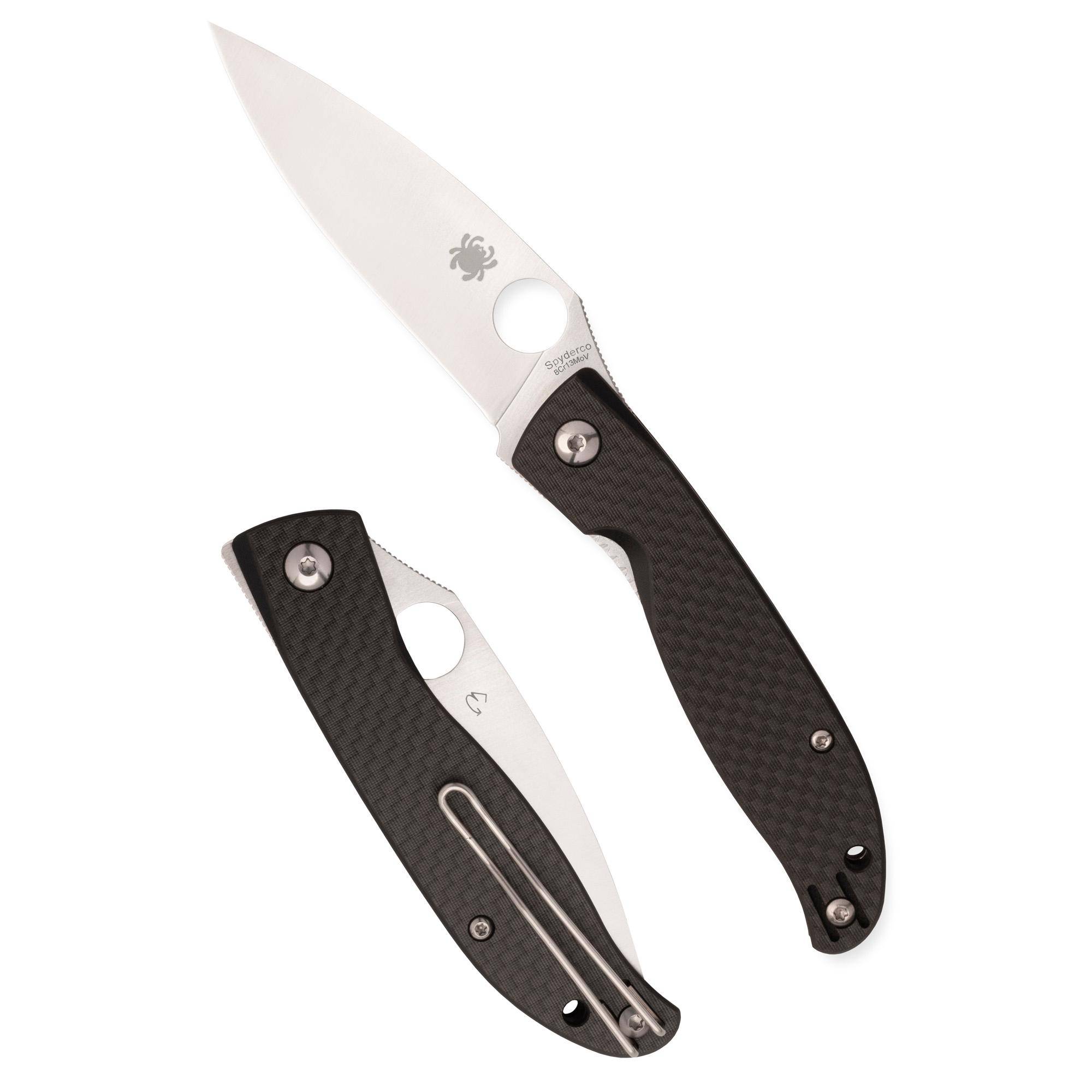 Spyderco Mantra 4 Carbon Fiber Folding Knife - 3.34" 8Cr13MoV Blade