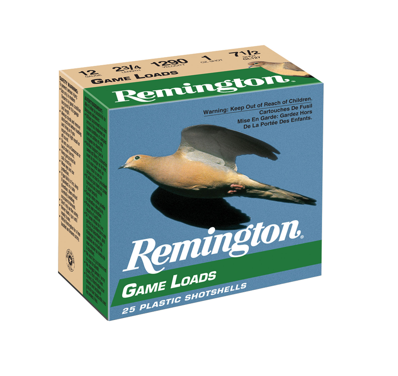 Remington Lead Game Loads 2.75" 12 Gauge Ammo 7-1/2, 25/box - GL127