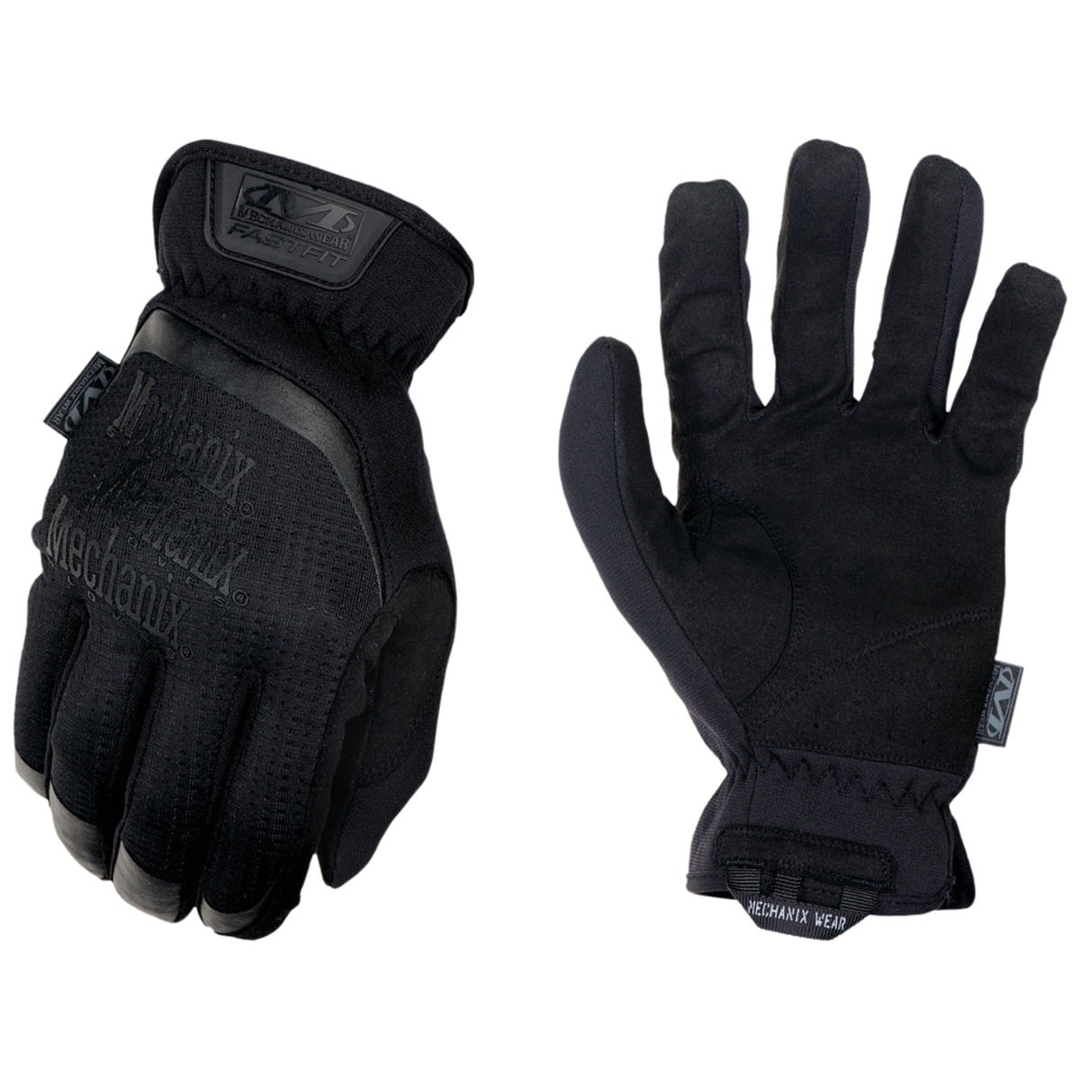 Mechanix Wear FastFit Covert Black  Touchscreen Synthetic Leather, Black, Large - FFTAB-55-010