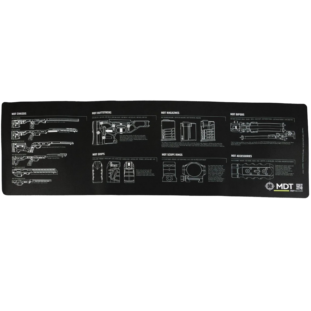 MDT 35.75" x 12" x 0.13" Bench Mat, Black