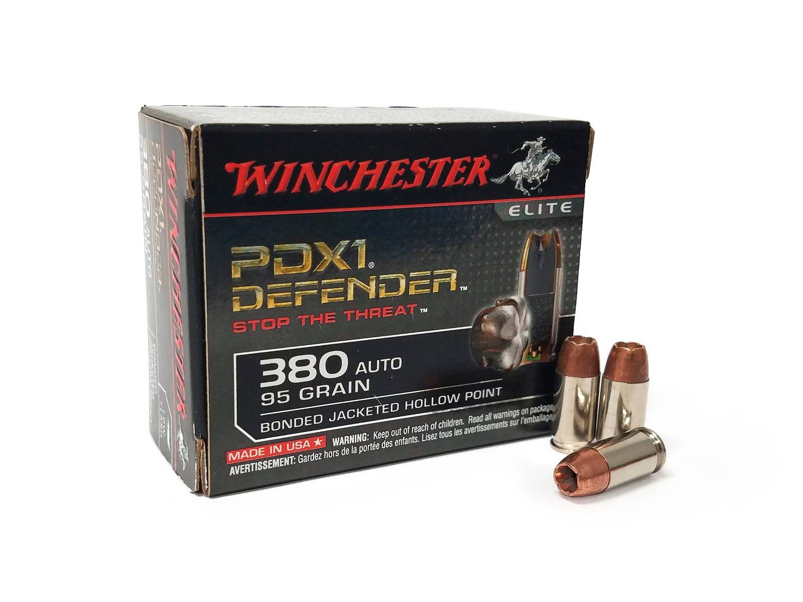Winchester .380 ACP 95 Grain PDX1 Defender JHP Case S380PDB-CASE / Rebate Eligible