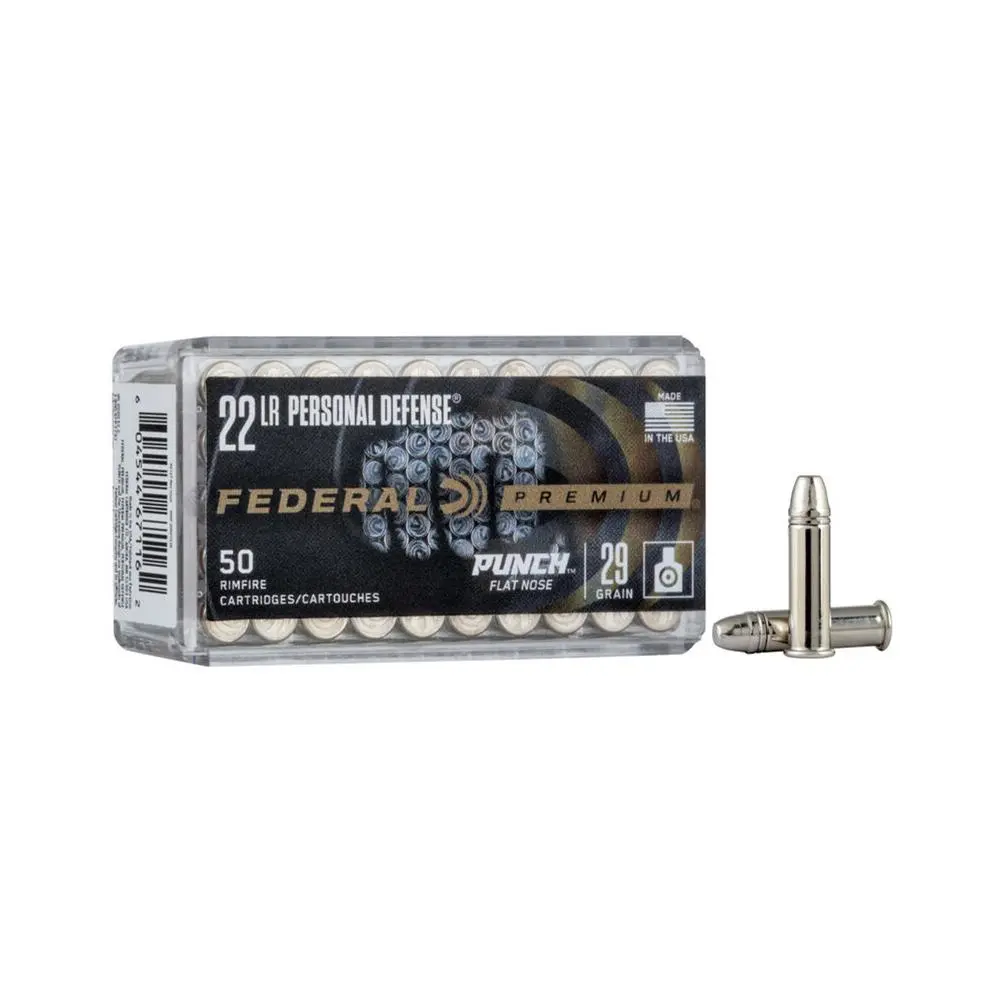Federal Personal Defense Punch Rimfire Ammunition .22 LR PUNCH 29gr FN 1080 fps 50/ct