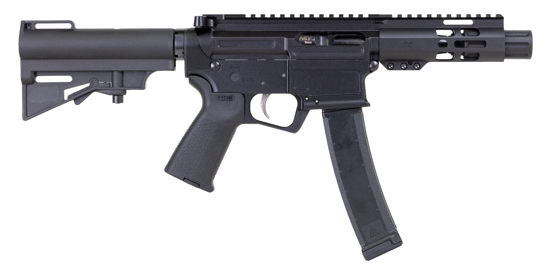 Blem PSA ARV 4" 9MM 1/10 GX Lightweight 5" HEX M-Lok MOE EPT Har-15 Pistol, Black