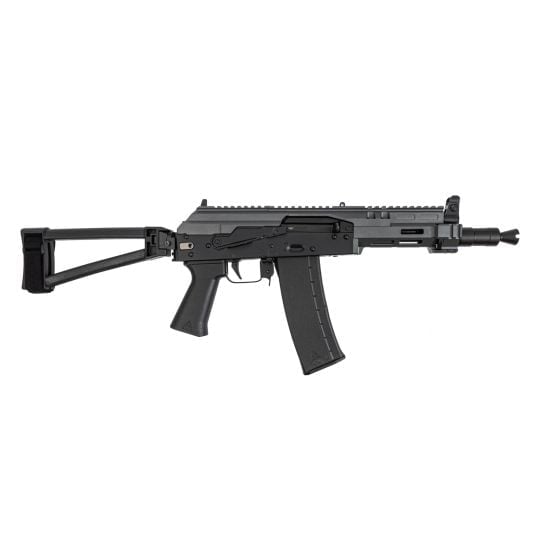 Soviet Arms 300 BLK Krink Triangle Side Folding Pistol, MK3 Krink Chassis Carbon Gray, ALG, and Soviet Arms Grip