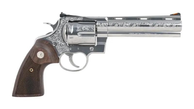 Colt Mfg ANACONDASP6RTSSEG Anaconda Sports South Exclusive 44 Mag 6 Shot 6" Stainless Steel Barrel, Cylinder Frame, Walnut Grip, Transfer Bar Safety, Exposed Hammer