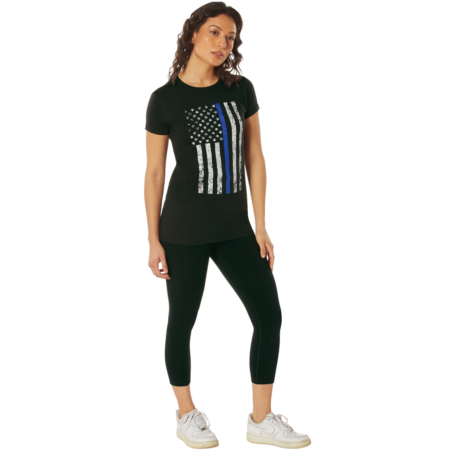 Rothco Womens Thin Blue Line Longer T-Shirt - 2X-Large