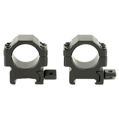 Leapers UTG Pro Max Strength Rings Fits Picatinny 1in LoW 2 pieces Black - RG2W1104