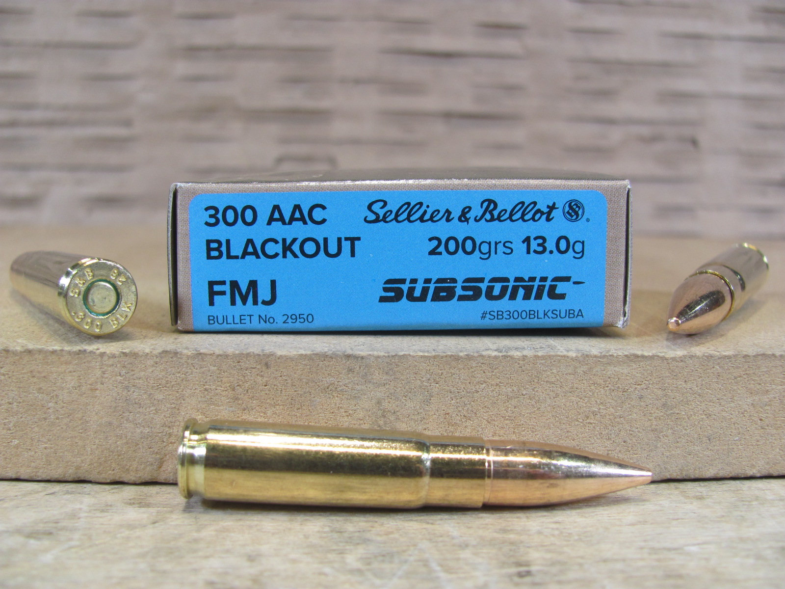 20 Round Box – 300 AAC Blackout 200 Grain SUBSONIC FMJ Ammo by Sellier Bellot – SB300BLKSUBA
