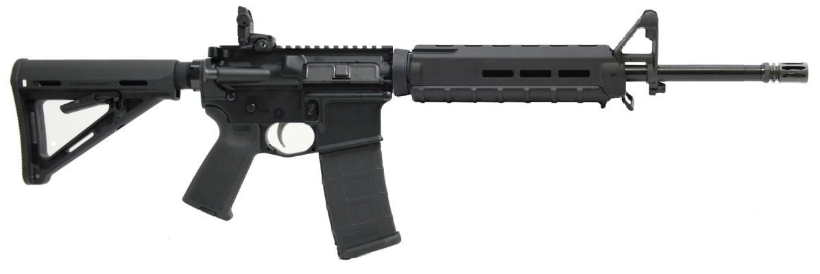 PSA PA-15 16" Nitride A2 Mid-Length 5.56 NATO MOE AR-15 Rifle, Black