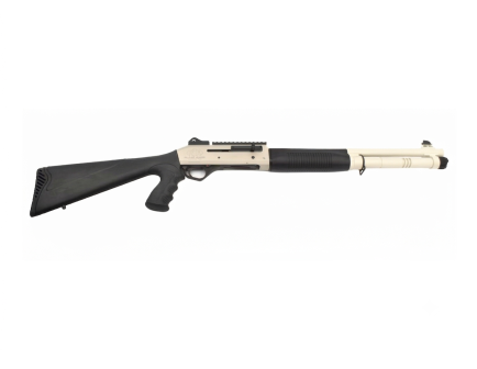 Black Aces Tactical S4 18.5" 12ga Semi-Auto Shotgun, Black/Nickel - BATS4PGNICKEL