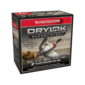 Winchester Drylok Super Steel Magnum Waterfowl 12 Gauge Ammo 2-3/4" #2 Steel Shot 1-1/4 oz Box of 25