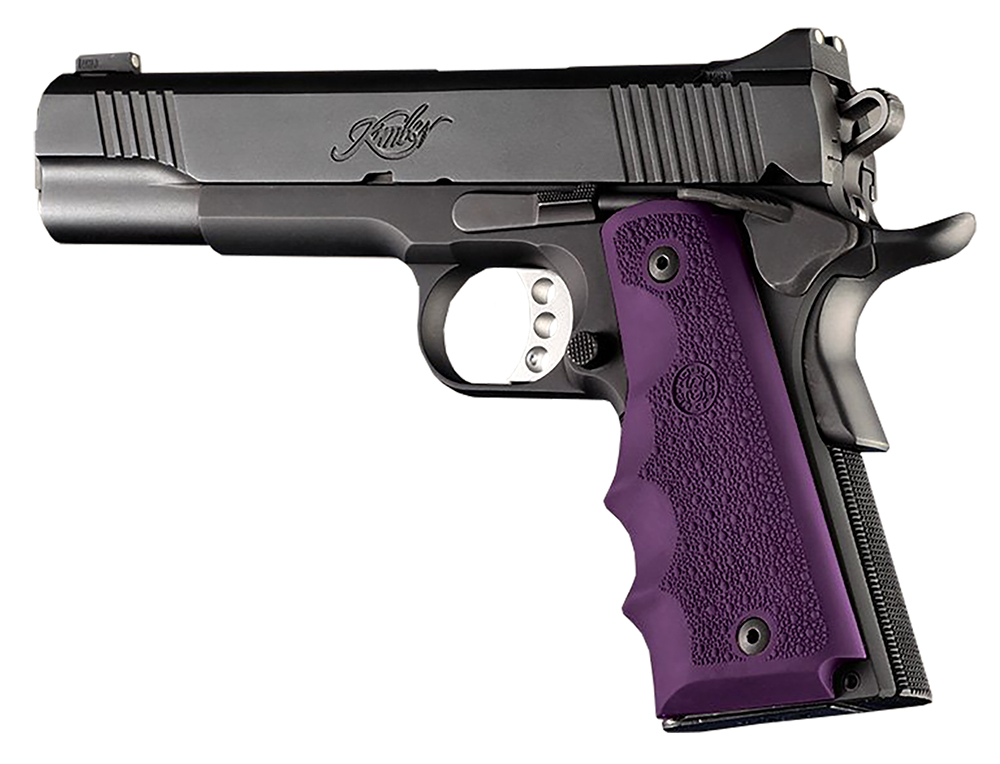 Hogue Grip w/ Finger Grooves for 1911 Government Pistol, Purple - 45006