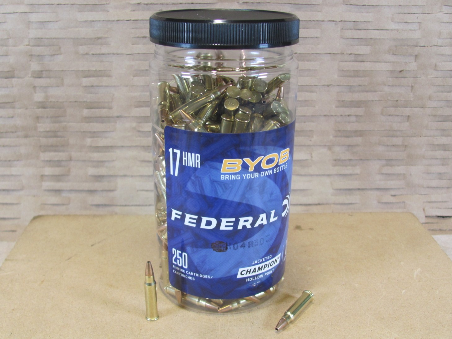 250 Round Bottle – 17 HMR 17 Grain JHP Federal Ammo – 770BTL250