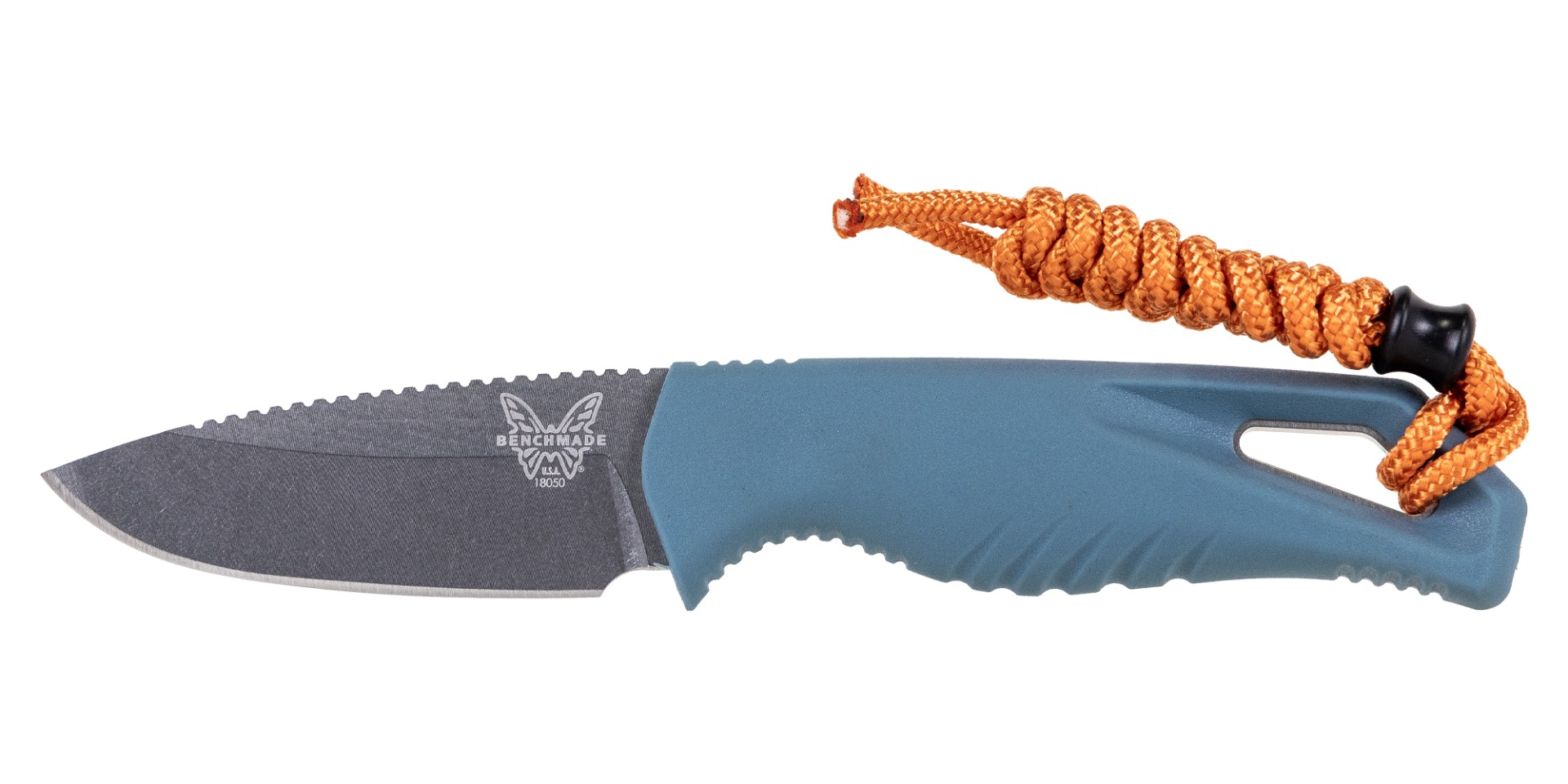 Benchmade Intersect Fixed Blade Drop Point Knife, Depth Blue Santoprene - 18050