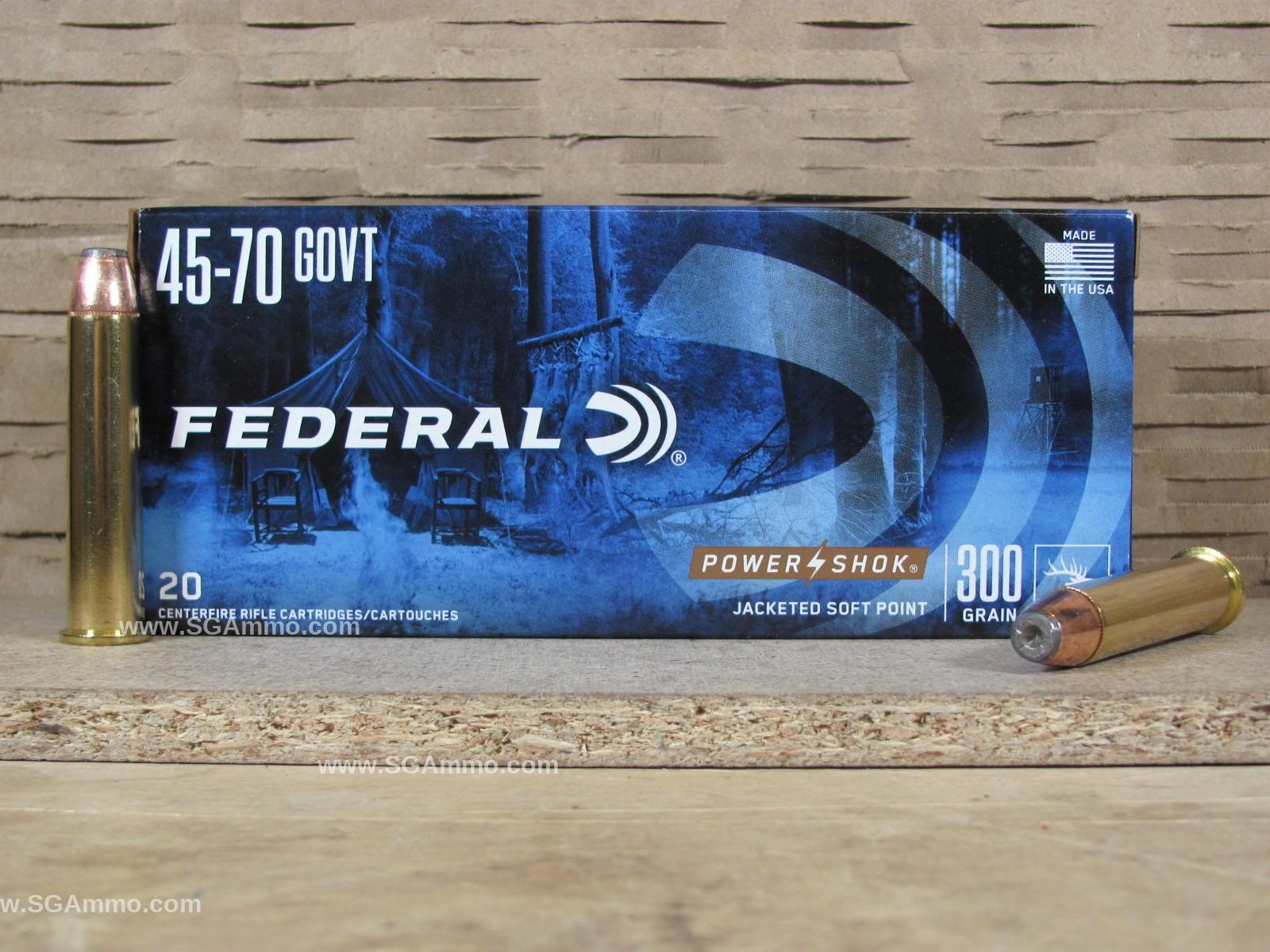 200 Round Case – 45-70 Govt 300 Grain Soft Point Federal Power Shok Ammo – 4570AS