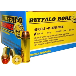 Buffalo Bore Ammunition 3G/20 45 Colt +P Lead-Free Barnes XPB 225 GR - 20rd Box