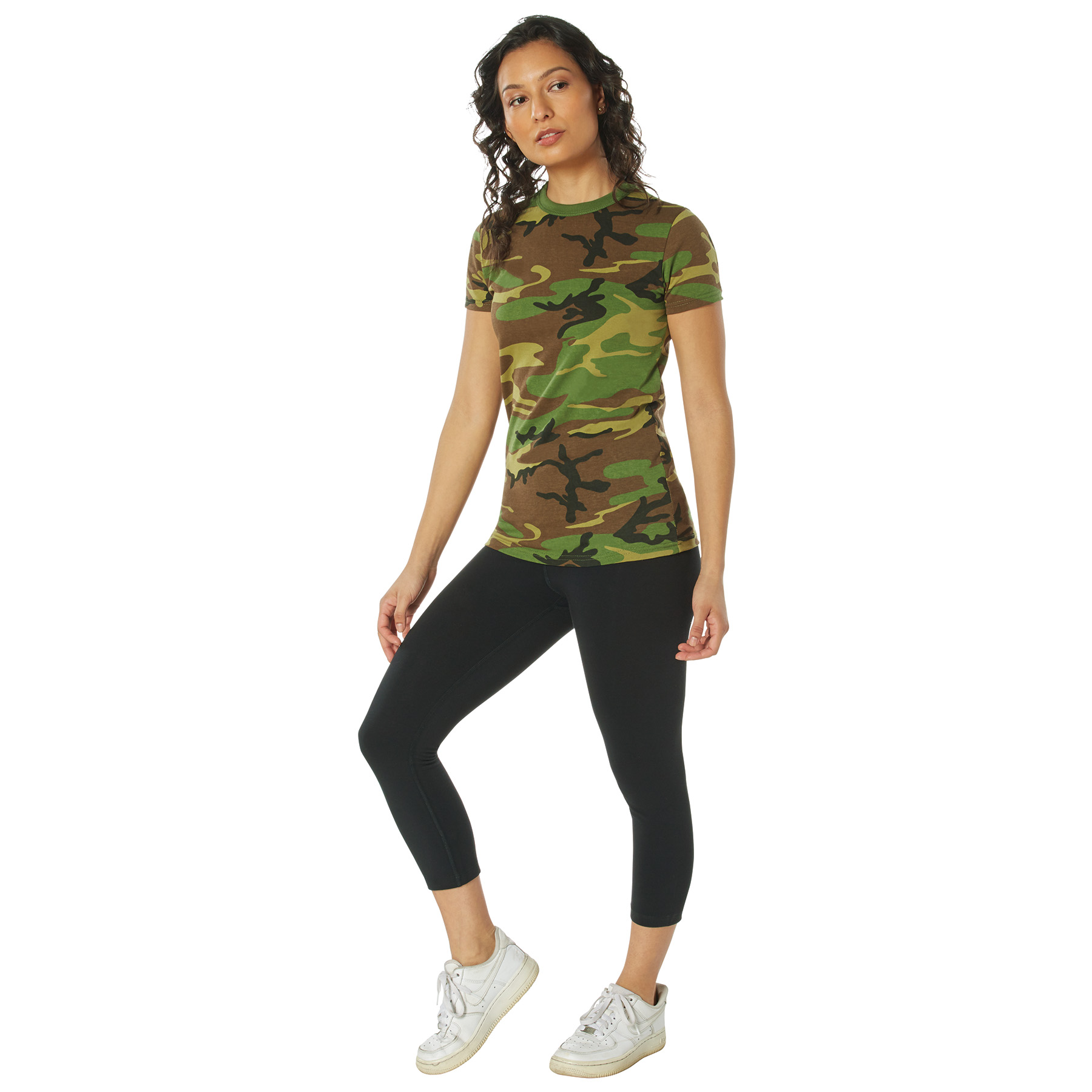Rothco Womens Long Length Camo T-Shirt - Woodland Camo, Medium