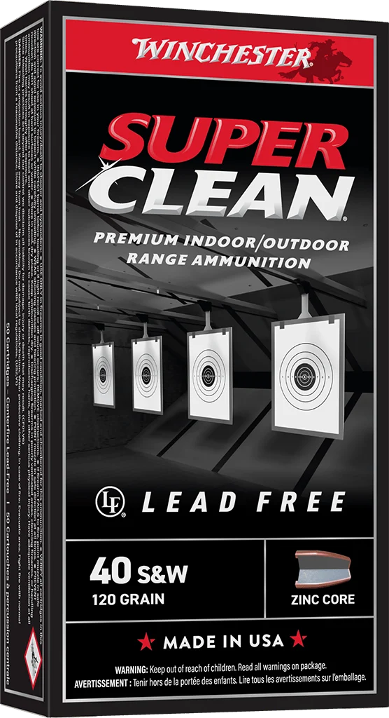 WINCHESTER 40 S SUPER CLEAN TARGET FMJ 120 GR 50 RD/BX 10 BX/CS