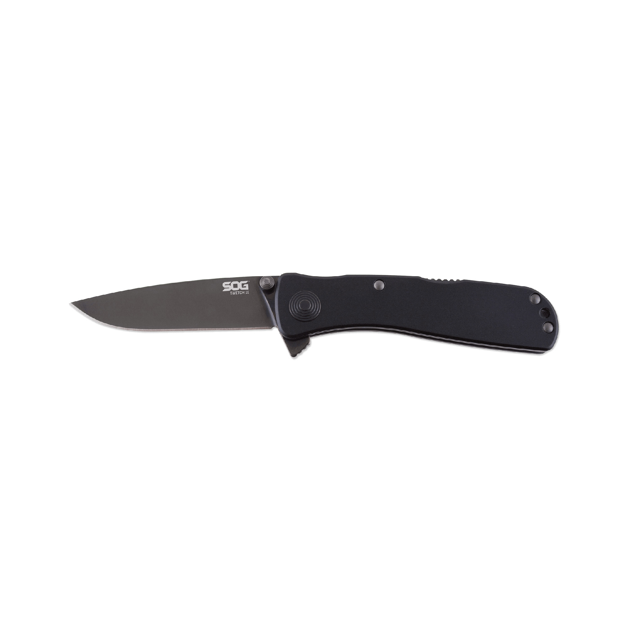 SOG Knives Twitch II 2.65" Drop Point Folding Knife, Black - SOGTWI12CP