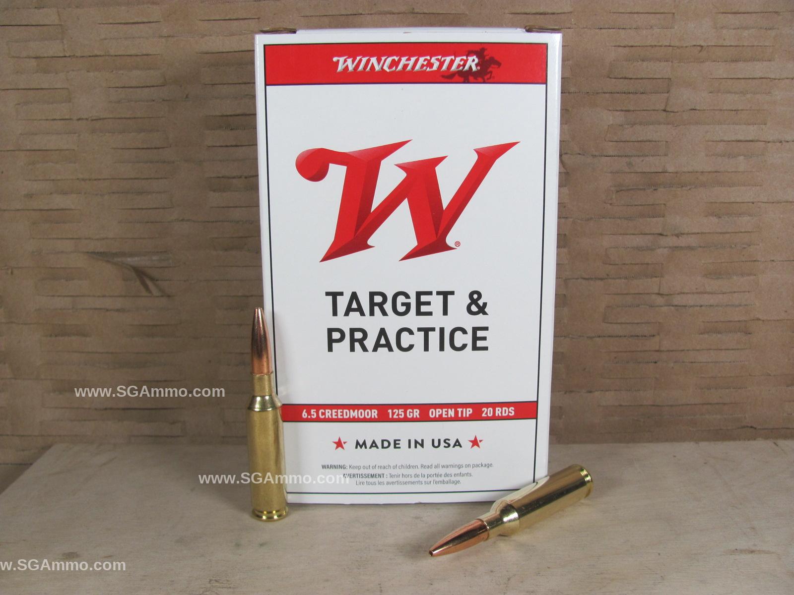 200 Round Case – 6.5 Creedmoor 125 Grain Open Tip Winchester White Box Ammo – USA65CM