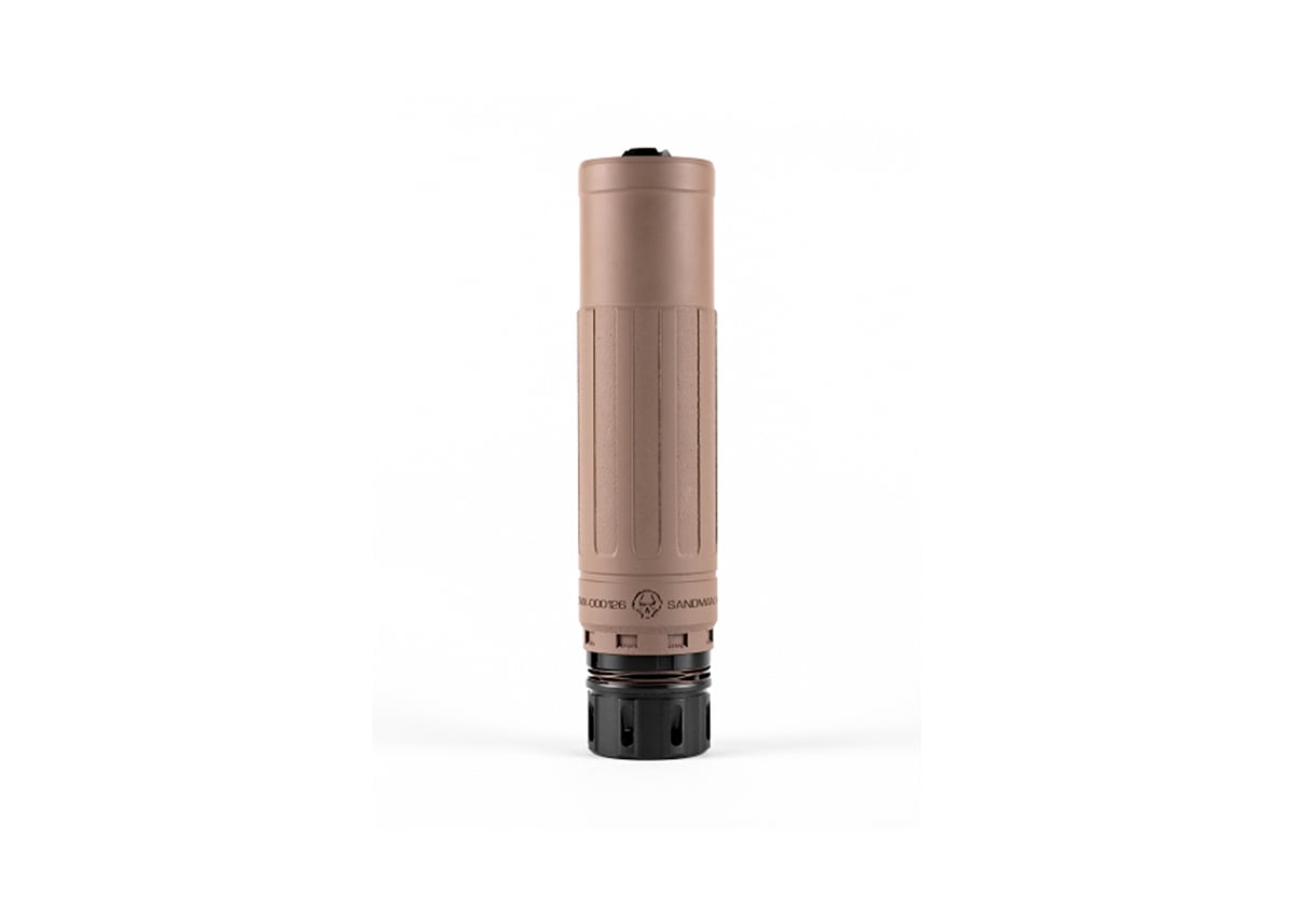 Dead Air Sandman X 7.62 Rifle Suppressor w/ KeyMo Adapter, Flat Dark Earth - SMXKMFDE