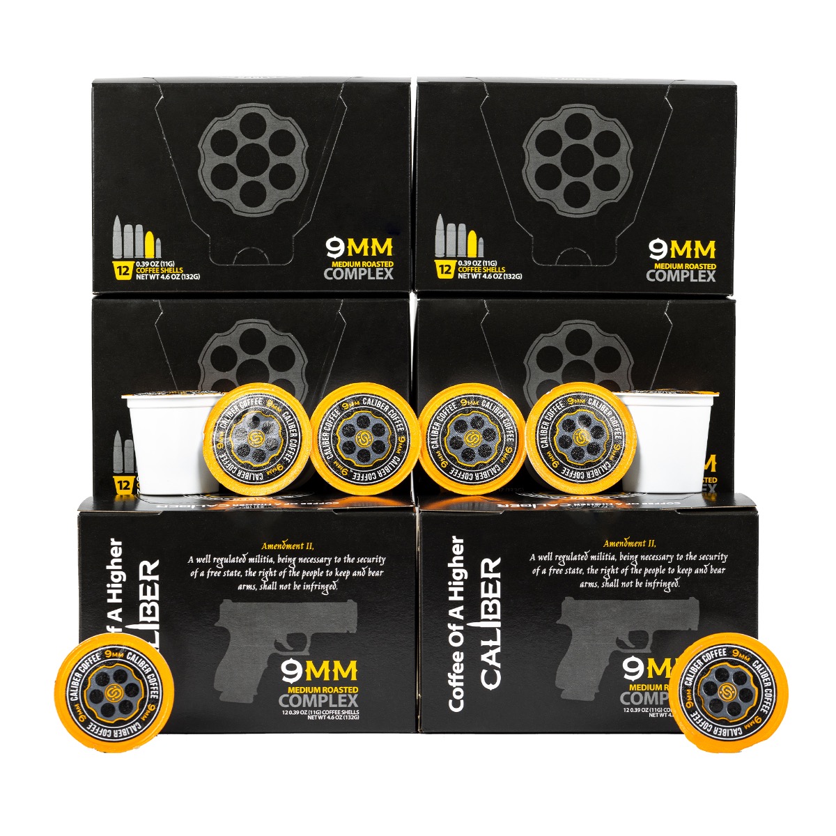 Caliber Coffee 9mm Medium Roast, 72 Pod Bundle (6 boxes)
