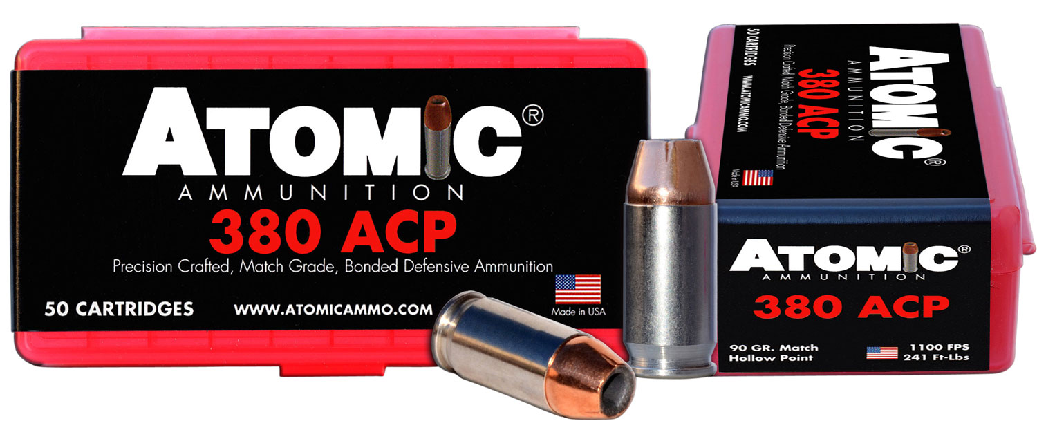Atomic Ammunition 90 gr Hollow Point .380 ACP Ammo, 50/box - 00414