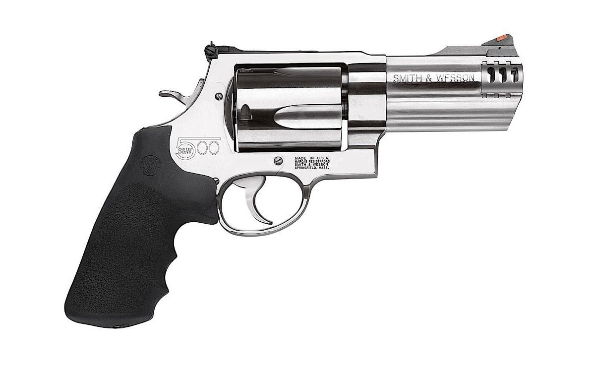 S&W 500 500SW 4″ AS 5-SHOT – STAINLESS STEEL RUBBER - No Credit Card Fees - Free Shipping