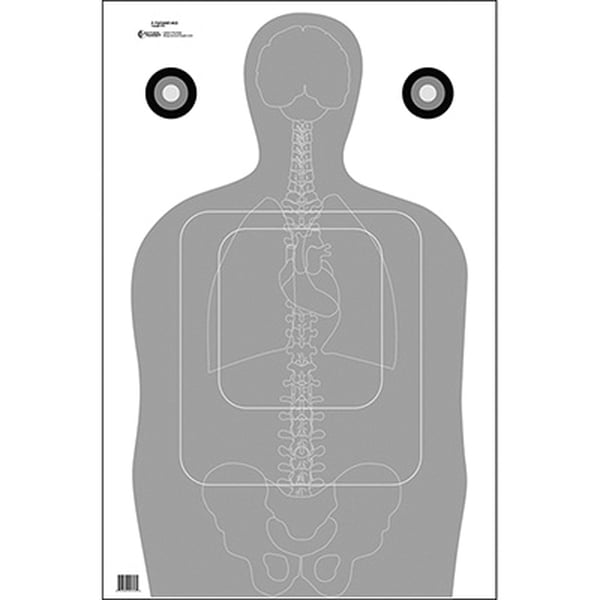 Action Target TQ-15 Qualification Target w/Vital Anatomy 23" x 35", Gray