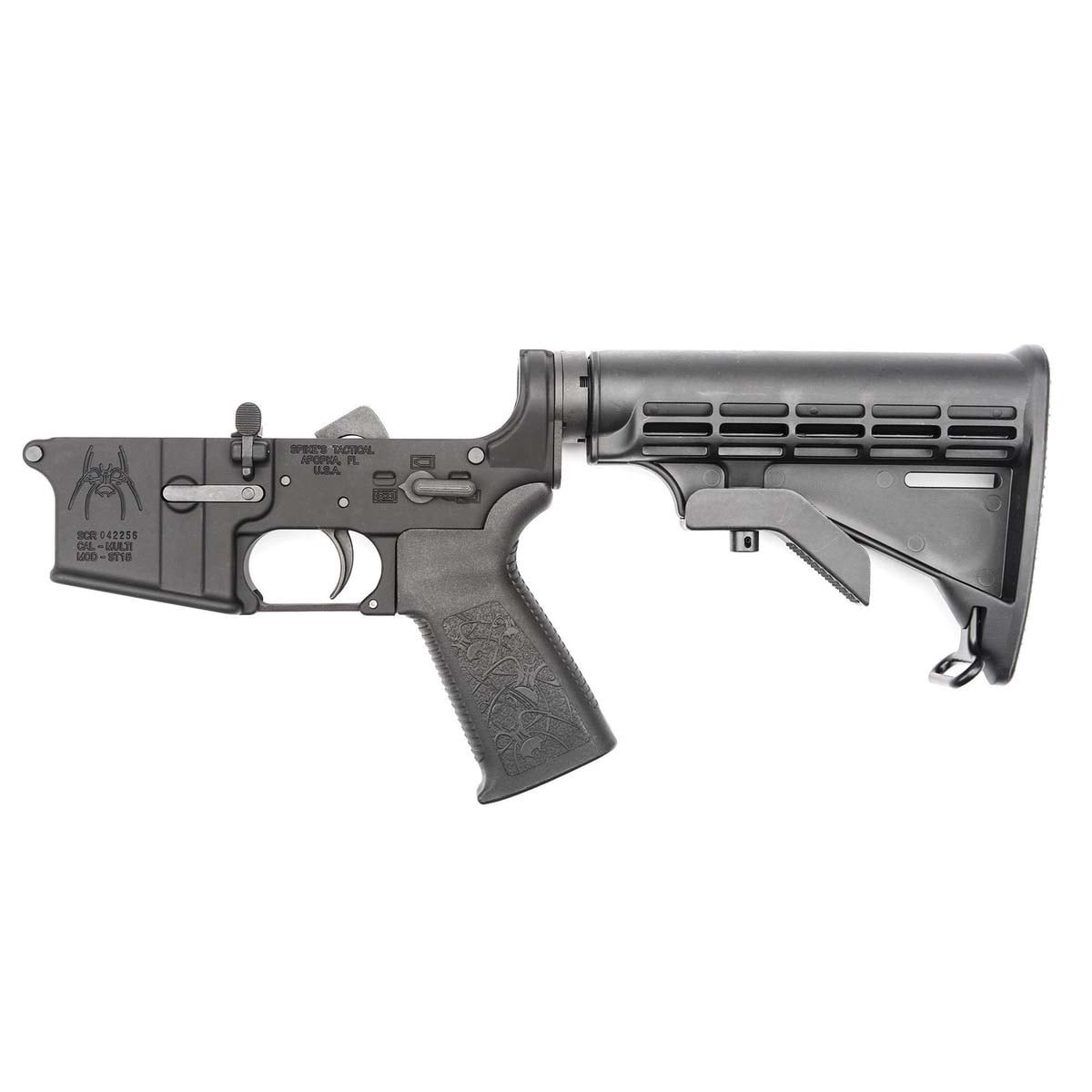 Spikes Tactical Spider Complete Lower w/Buttstock .223 Remington, Black