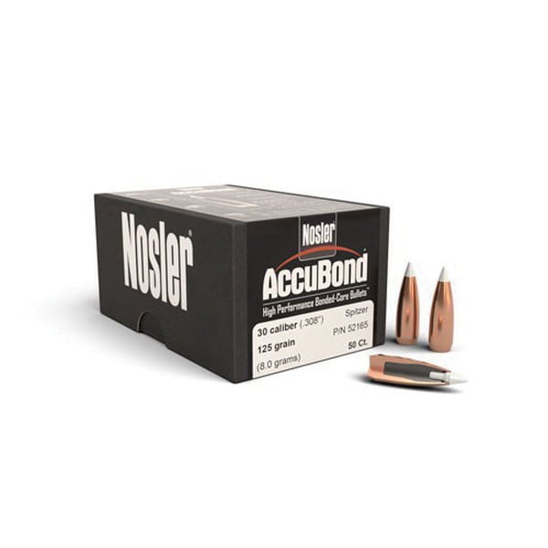 Nosler AccuBond .30 125 gr SBT Rifle Bullet, 50/box - 52165