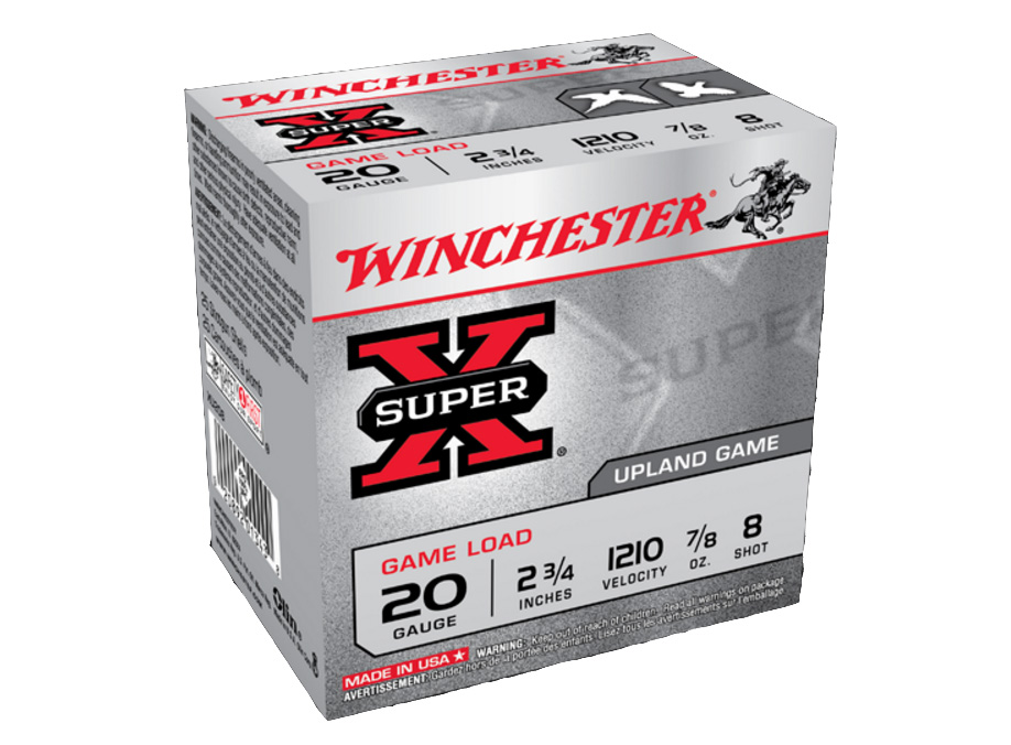 Winchester 20ga 2.75" 7/8oz #7.5 Super-X Shotshell Ammunition, 25 Rounds - XU207