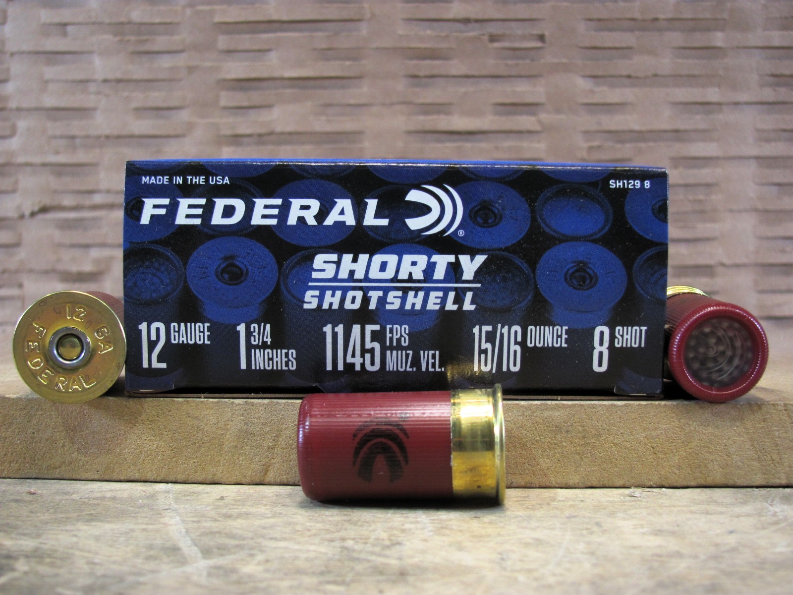 10 Round Box – 12 Gauge 1 3/4 Inch 15/16 Ounce 8 Shot Federal Shorty Shotshell Ammo – SH1298