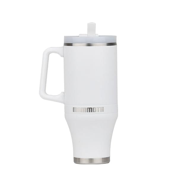 Mammoth Ascent Tumbler w/Handle and Straw, 40 oz White