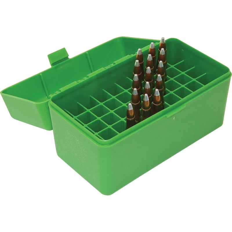 MTM Case Gard .22 PPC/.22-250 Remington Flip-Top Ammo Box, 50rds Green