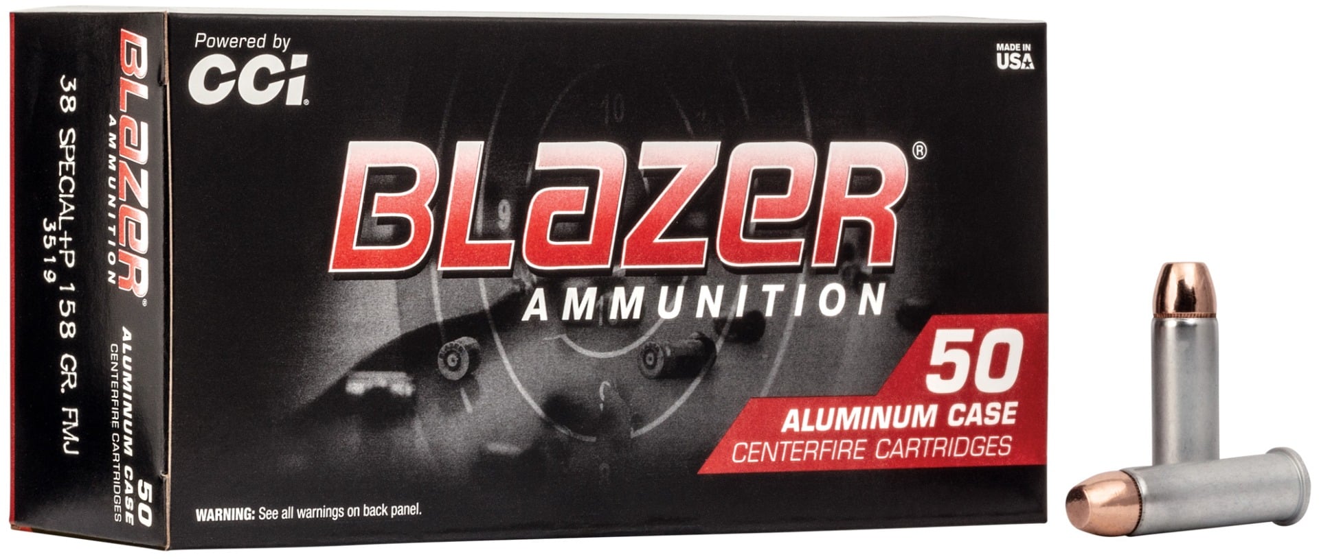 CCI Blazer Pistol Ammo 38 Spec. +P 158 gr. FMJ 50 pk.
