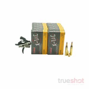 BUNDLE DEAL: Rise Blitz Curved/Flat Ultra Performance Drop in AR-15 Trigger and 200 Rounds of Ammo - PMC 5.56 55 Grain