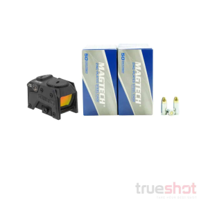 BUNDLE DEAL: Black Steiner MPS Red Dot Pistol Sight and 500 Rounds of Ammo - Magtech 9mm 115 Grain Steel