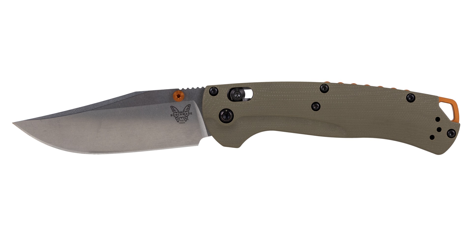 Benchmade Taggedout Folding Clip Point Knife, OD Green - 15536