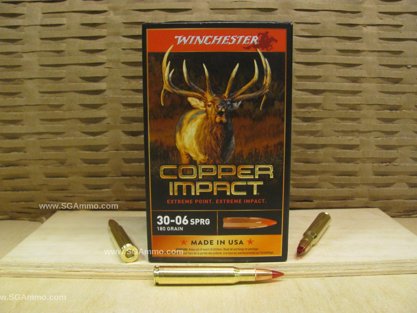 200 Round Case – 30-06 SPRG 180 Grain Extreme Point Copper Impact Winchester Ammo – X3006CLF2