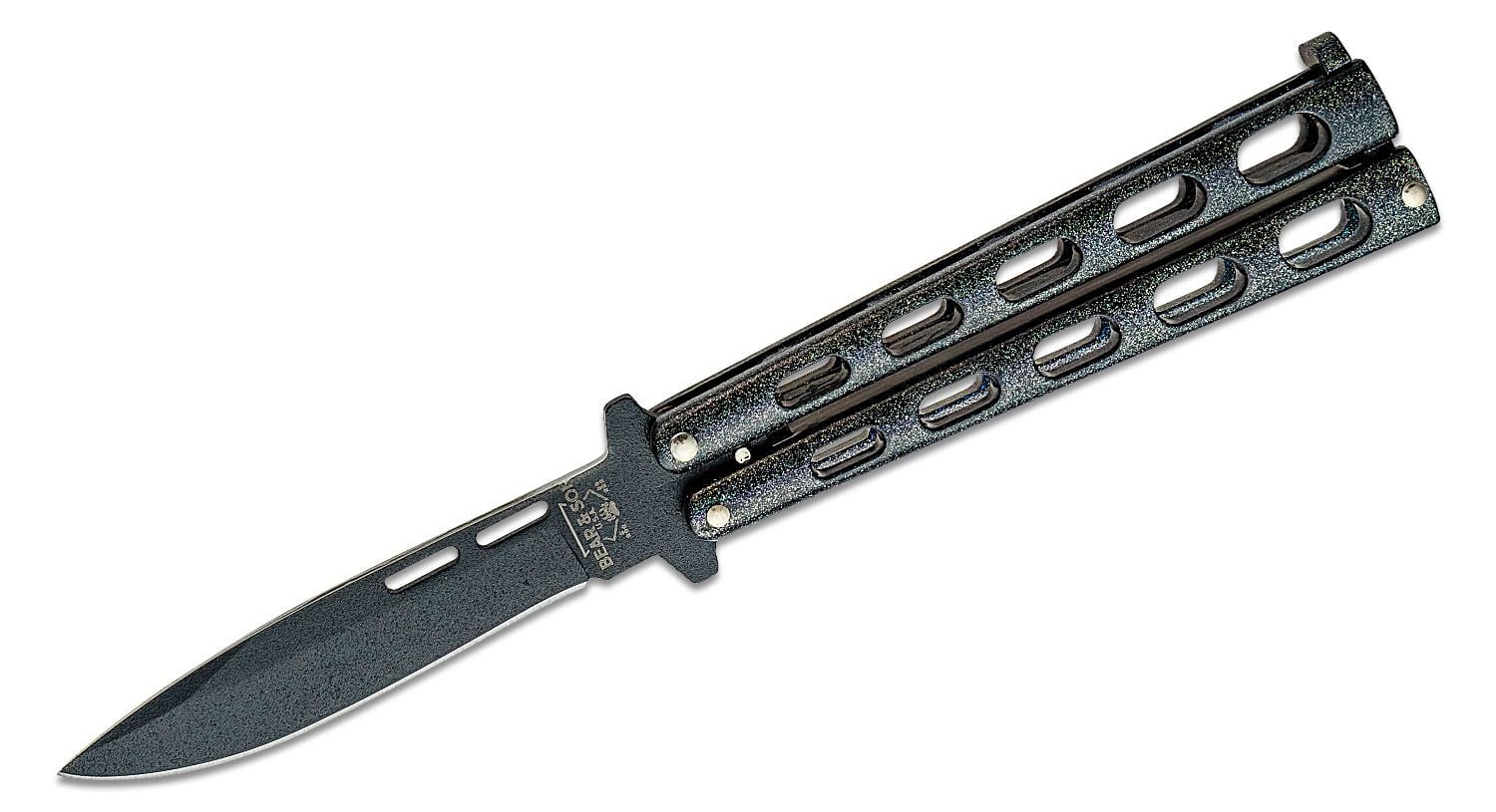 Bear & Son Galaxy Butterfly Folding Drop Point Knife, Galaxy Epoxy - 115GX