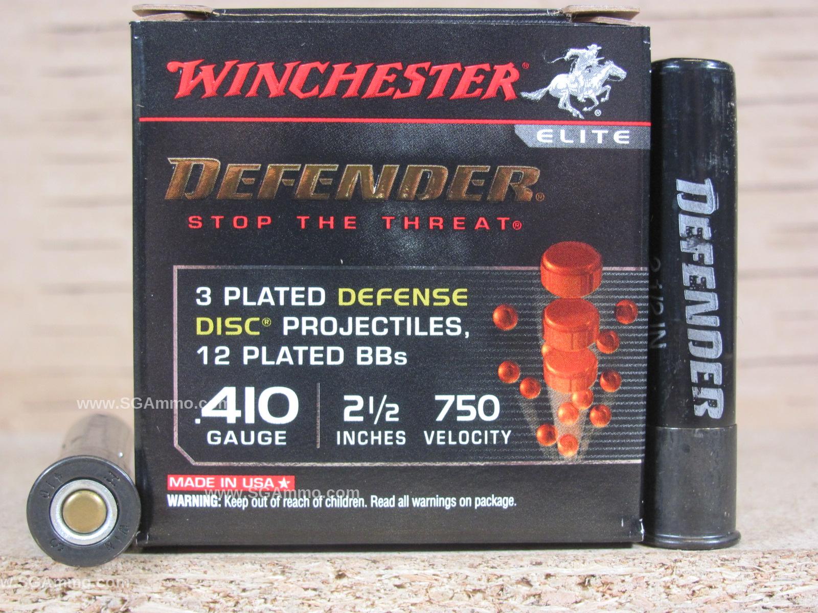 10 Round Box – 410 Gauge Judge Load – Winchester PDX1 Defender 2.5 Inch Shell – S410PDX1 Personal Protection Ammo