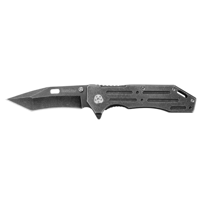 Kershaw Lifter Folding Knife American Tanto w/Recurve/Plain, Blackwash Coated