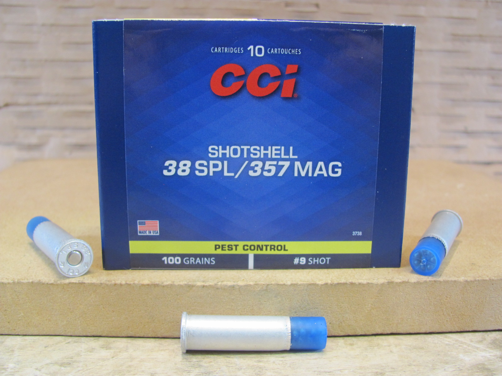 10 Round Box – 38 Special or 357 Magnum Aluminum Case Shot Shells by CCI – 3738